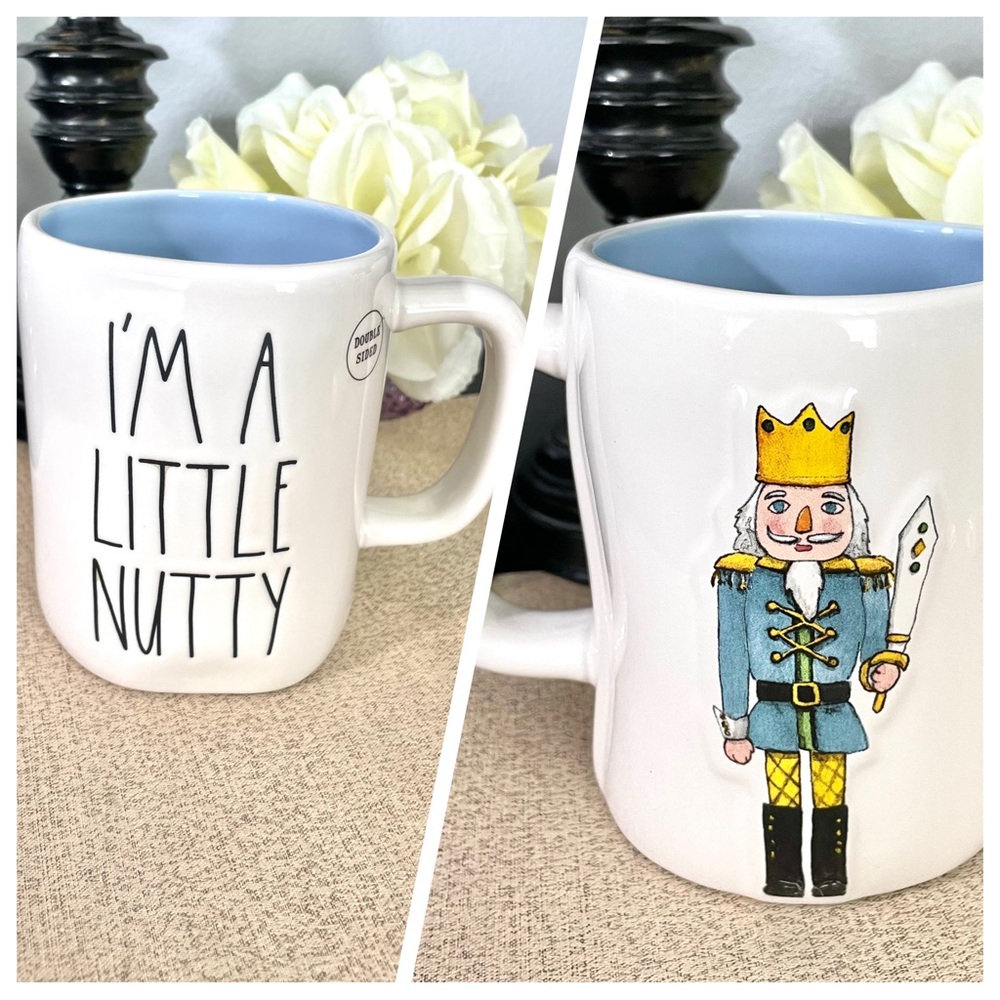 🆕Rae Dunn I’M A LITTLE NUTTY/ NUTCRACKER 3D Ceramic Mug